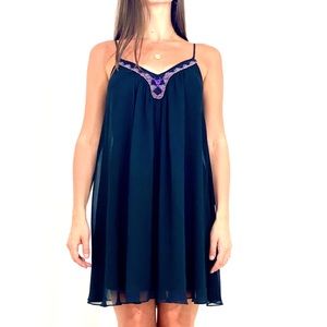 Express — Black Dress with Embellishment Detail